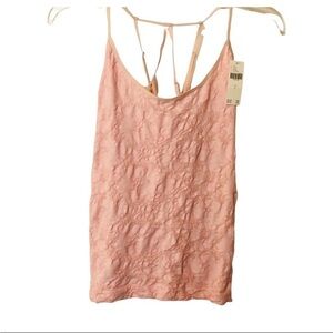 NEW Anthropologie Zene Seamless Textured Lace Strappy Criss Cross Back Tank Top